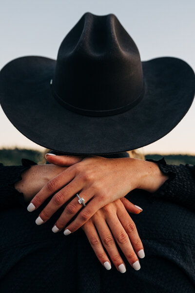 Engagement photos in Helena Montana with Western bride and groom