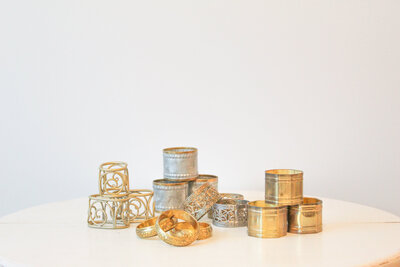 TE Inventory-Assorted Gold and Silver Napkin Rings 111