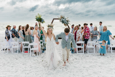 Photo of couple after their elopeent on the beach in florida