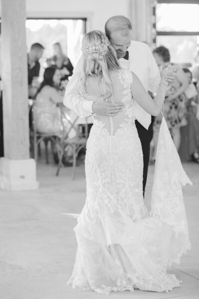 Husband and wife kissing