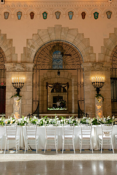 Classic and elegant white flower and greenery wedding at the Flagler Museum in palm beach by Petal Production and 59 and Bluebell Event team
