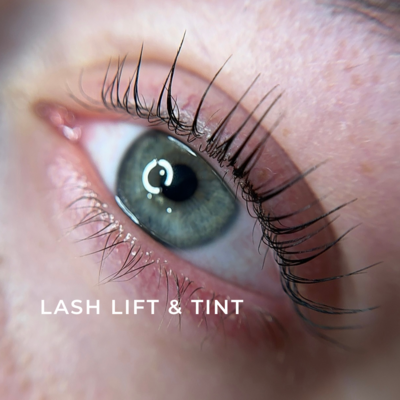 Lash lift and tint results for straight lashes
