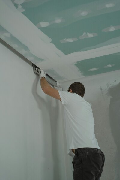Roca's team completing drywall 