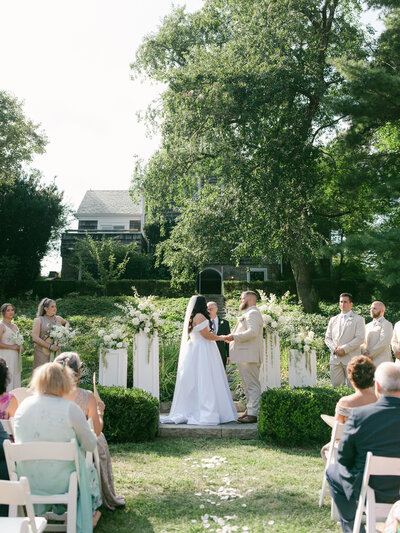 Cape Cod Wedding Bride and Groom Ceremony