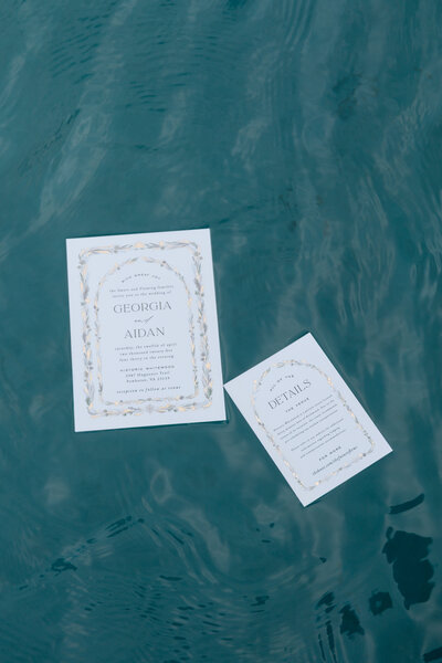 Beautiful images of wedding invitations from the Knot website at the Historic Whitewood in Pwhatan, VA