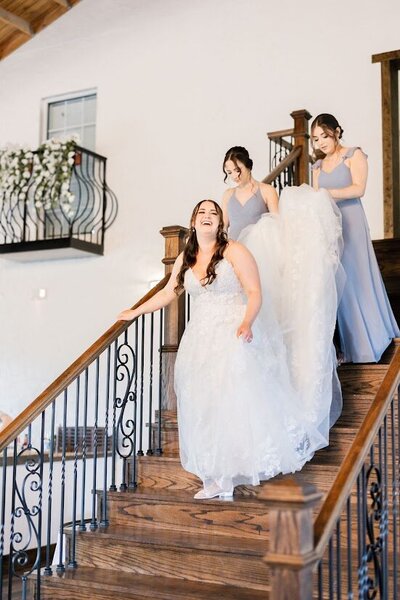 Sterling Event Venue Wedding bride walking down the stairs