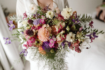 Stunning bright wedding bouquet by the little flower hut