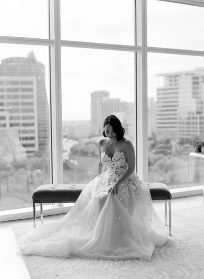Bride getting ready before her Dallas wedding