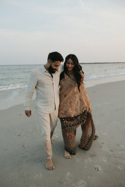 sunset engagement session at Wrightsville beach in wilmington, north carolina