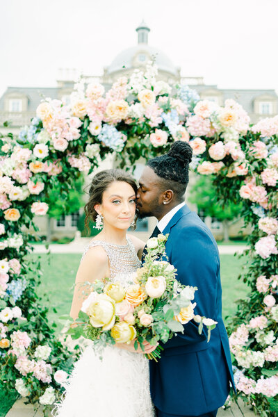 A bride and groom soaking in their new title as 'husband and wife.'