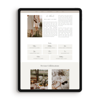 Showit Experience Page Templates for Photographers