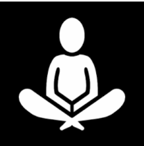 Icon of a person meditating, representing the Resonant Breathing App for diaphragmatic breathing exercises