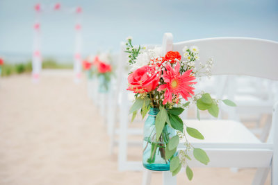 beach ceremony wedding photographer in frankfort michigan