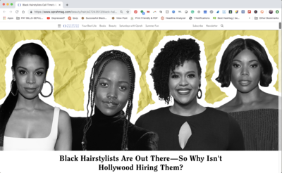 Discussing the scarcity of Black hairstylists in Hollywood on Oprah.com.