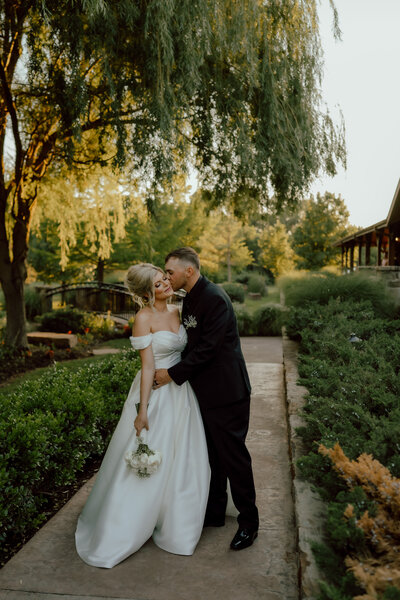 luxurious spring wedding portrait