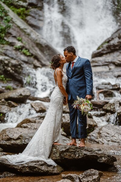 Waterfall elopement in Asheville
