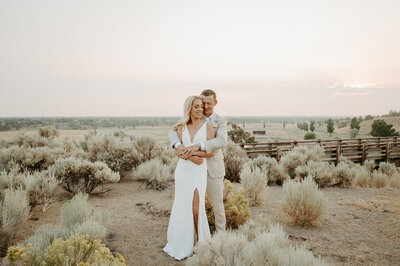 Bride and Groom portrait at Amaterra Winery