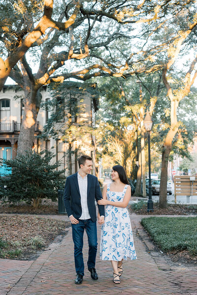 engagement session  bride groom forsyth park