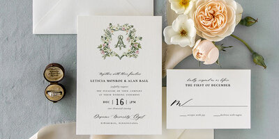 Chelsea | Blue Floral Watercolor Wedding Invitations
