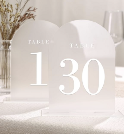 frosted table numbers