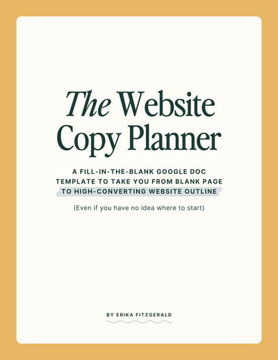 A cover page for The Website Copy Planner PDF