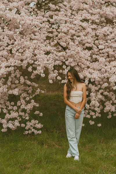senior portrait at golden hour