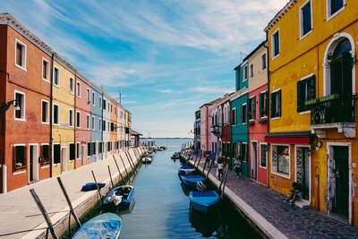 colorful canal in Europe