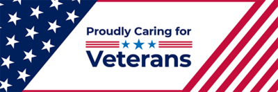 proudly caring for veterans badge
