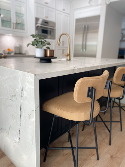 Warm Suede colored counterstools at Kitchen Island