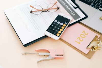Photo of Calculator and Clipboard