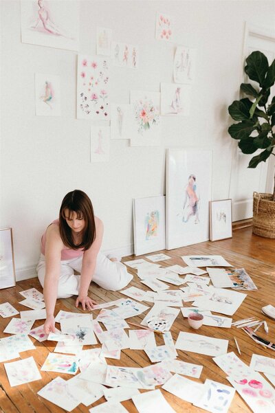 A Live watercolor sketch artist based in montreal, quebec displaying her art