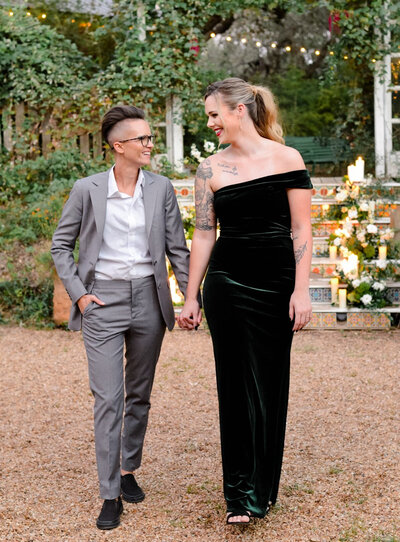 LGBTQIA friendly Wedding Photographer capturing two lovely ladies laughing in Austin, TX.