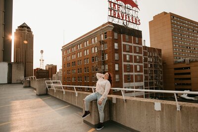 Senior-Portrait-Rooftop-Portrait-Des-Moines-Skyline-Storyteller-Collective-Photo-Co