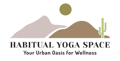 Text "Habitual Yoga Space" under a simple moon icon
