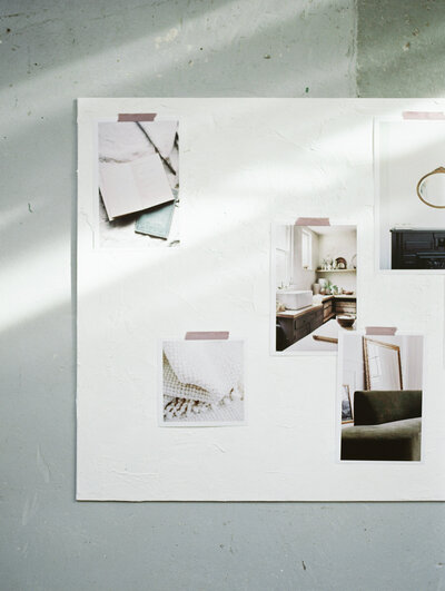 Textured mood board, flat lay photo capture by Michigan film brand photographer Christina Harrison