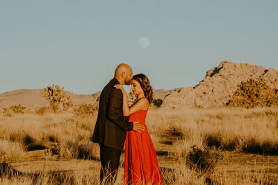 A maternity session photo in Joshua Tree