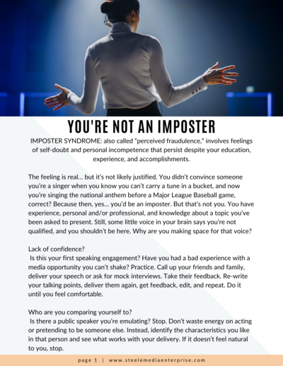 SME you're not an imposter, imposter syndrome