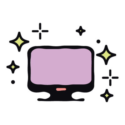 purple monitor illustration