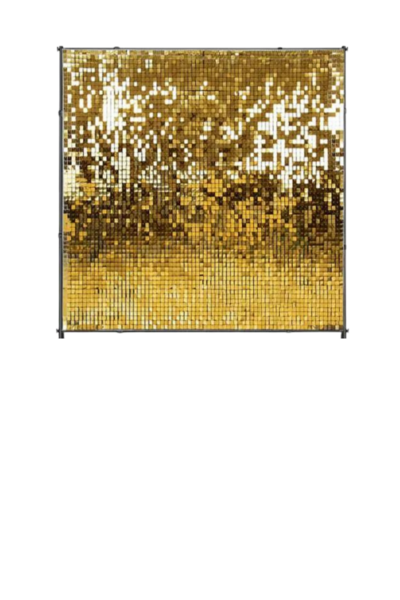 A gold shimmer wall backdrop prop by Loononna, Orlando, FL