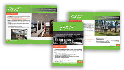 Chris Naugle's Flipout Academy brochure booklet designed by Ellen Morse