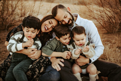 El Paso birth photographer with her husband and three kids.