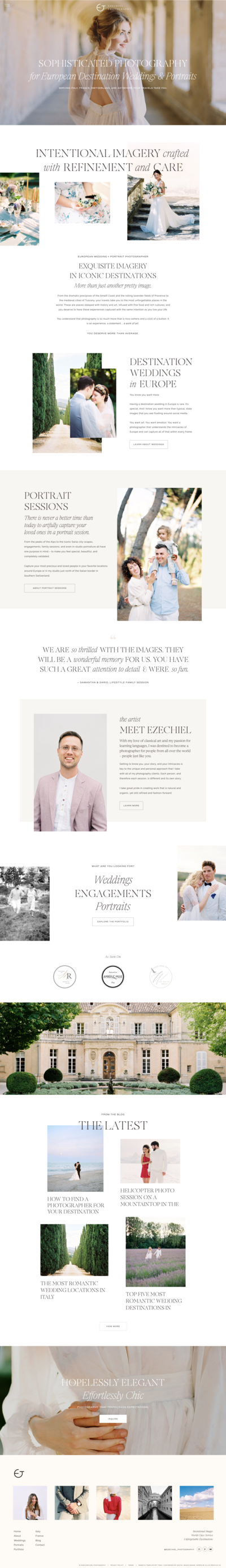 Showit Template Customization for Ezechiel Theler, wedding photographer in Switzerland