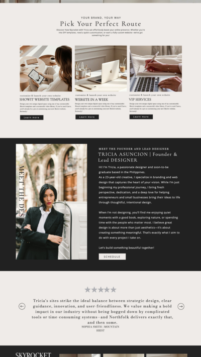 Showit Template for Creative Entrepreneurs and Coaches