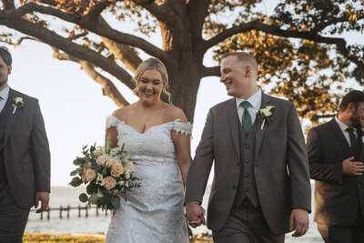 Bride and Groom walk - Baltimore wedding photography