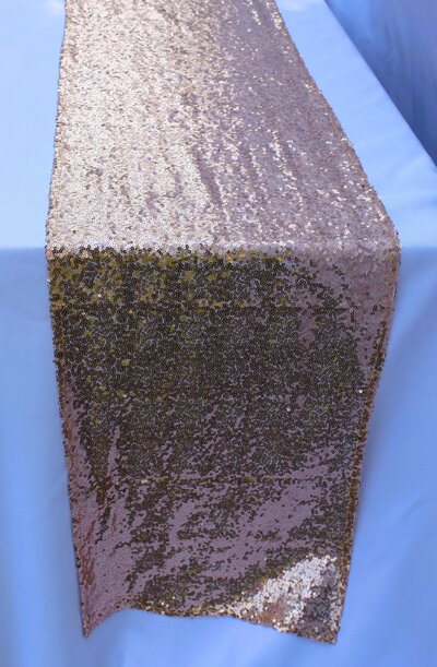 rose gold table runner