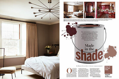 The Boston Globe features a bedroom design by a Boston interior decorator, showcasing the top 2025 paint colors by Pantone in a beautifully curated space.