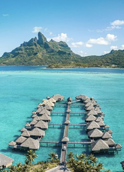 Aerial picture of the St Régis Bora Bora