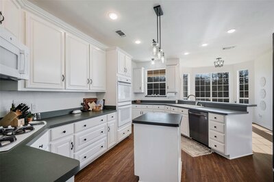 white updated kitchen in Callisburg ISD home for sale