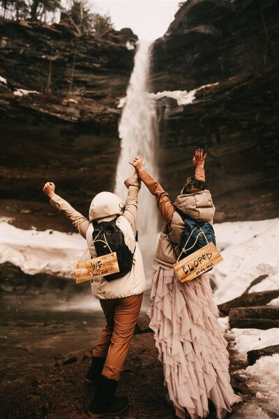 Stunning wedding couple under archway