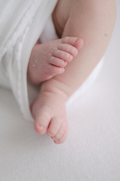 Photo of baby toes taken during a Boston newborn session